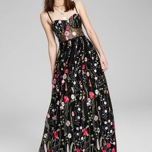 Juniors' Embroidered Illusion Corset Gown (Size 9)